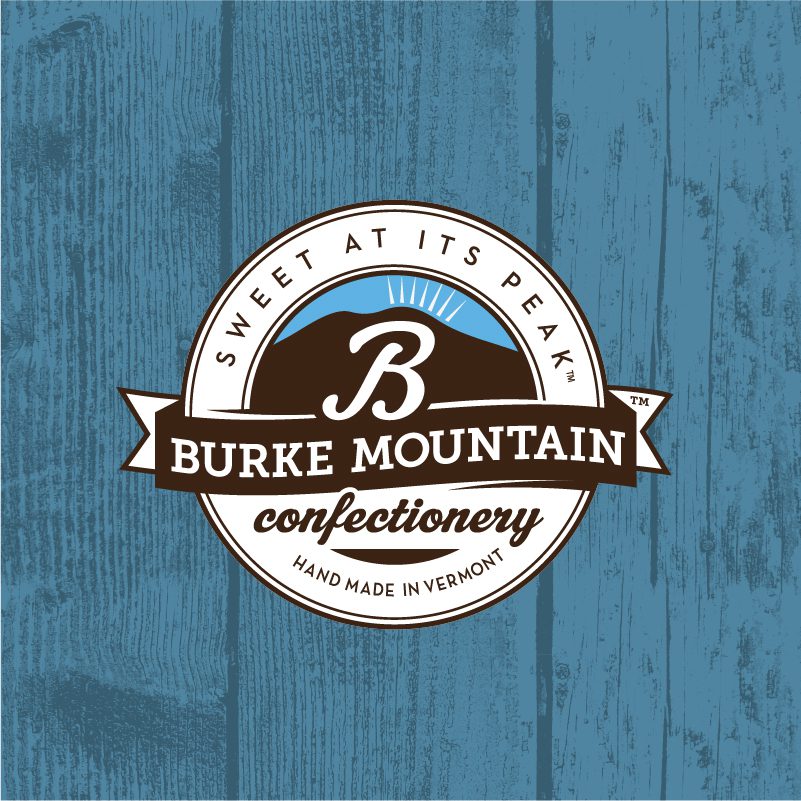 burke mountain confectionary logo design